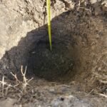 Hole to check location of gas line