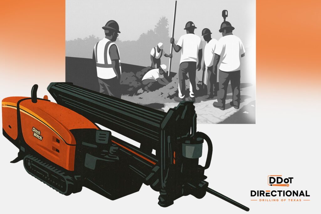 Ditch Witch directional drill with crew at dig site
